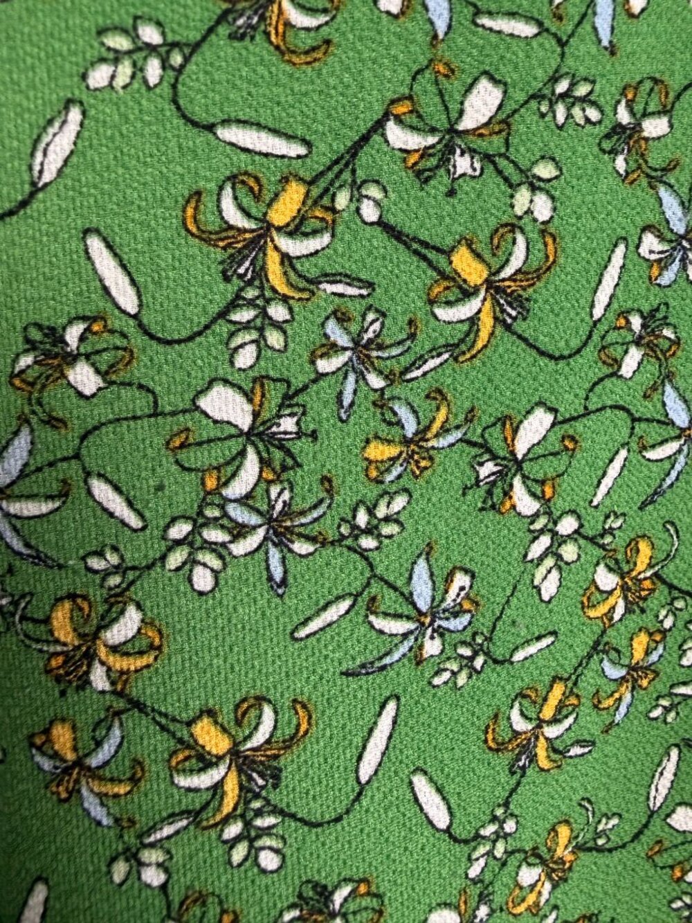 Max Studio Green Floral Ditsy Print Ruffle Yoke Balloon Sleeve Blouse - Picture 3 of 12